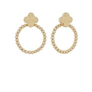 Accented Clover & Ball Ring Earrings